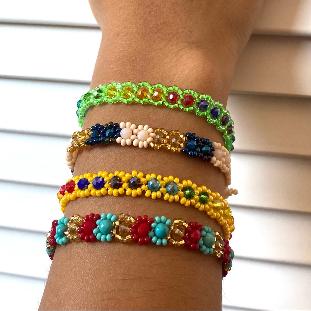 Mexican Chaquira Handmade Bracelets NWOT Lot of 4